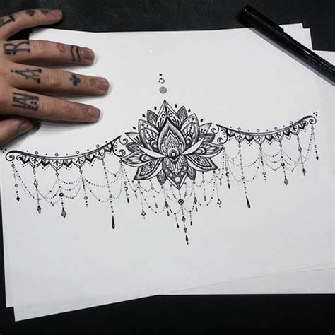 20 Tranquil Mandala Under Breast Tattoo Designs
