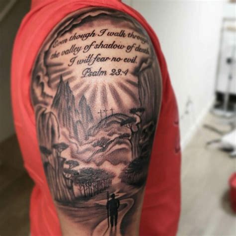 40 Psalm 23 Tattoo Designs For Men