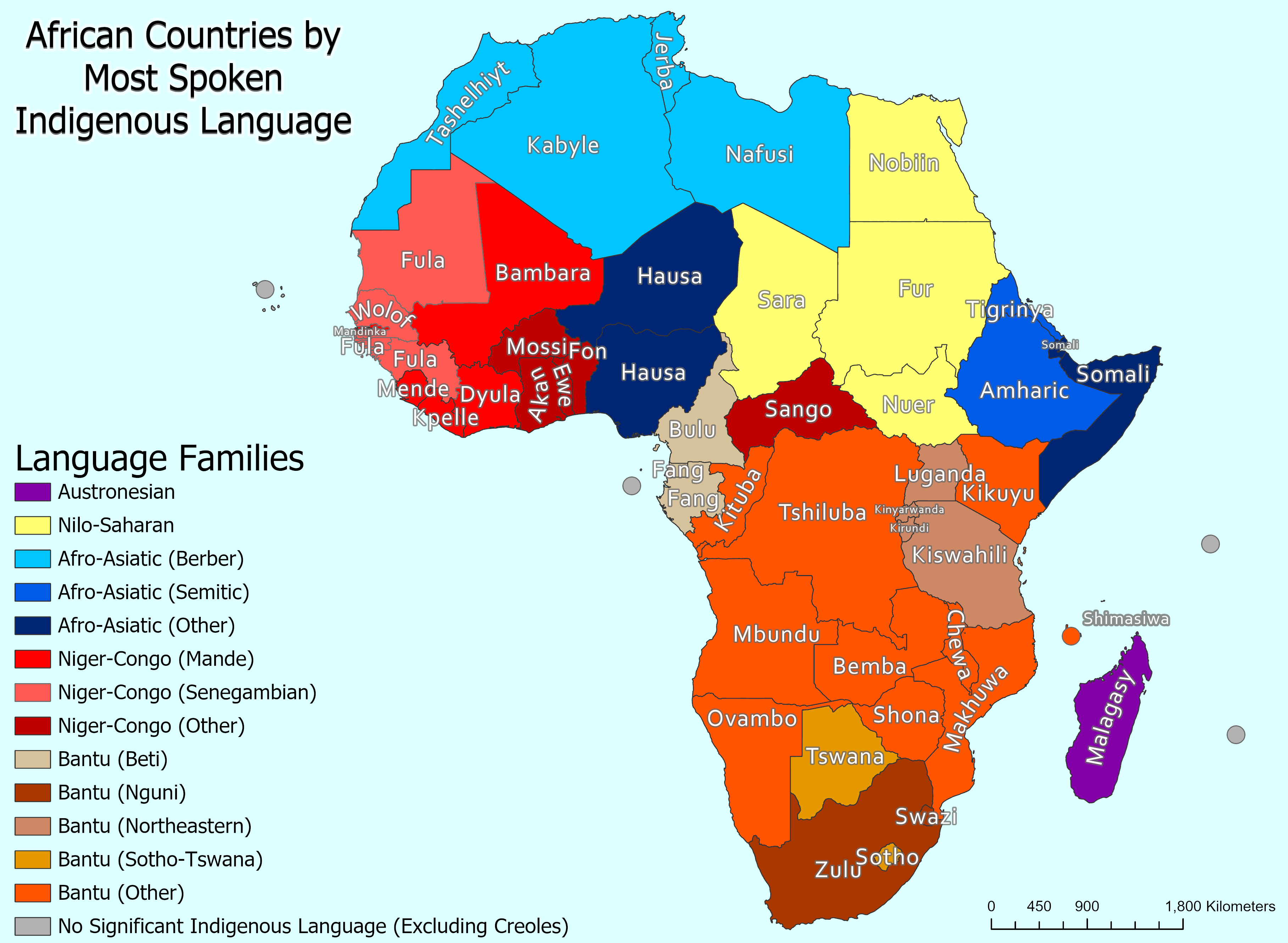 Africa Color Map