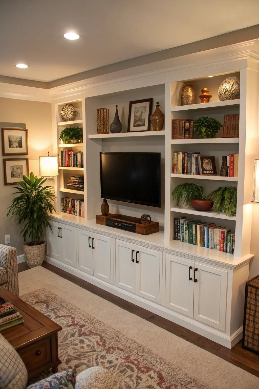 A Functional Built In Tv Console For Small Spaces