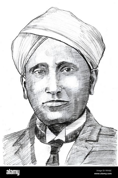 C V Raman Sketch