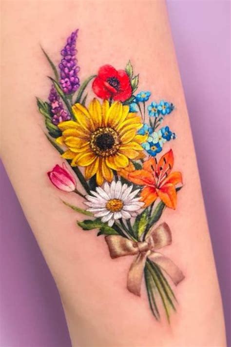 Colorful Flower Tattoos Designs Colorful Flower Tattoos Designs
