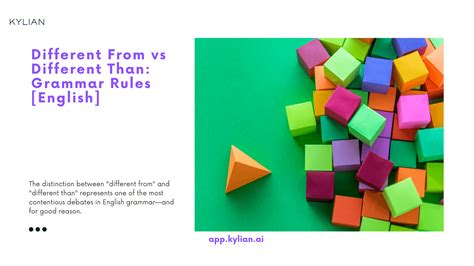Different From Vs Different Than Rules