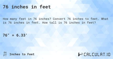 Convert 76 Inches to Feet Easily Discover the Simple Truth