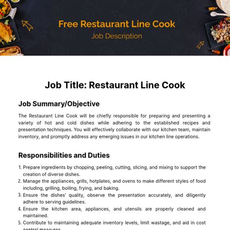 Line Cook Description