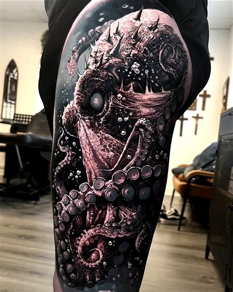 Octopus Thigh Tattoo