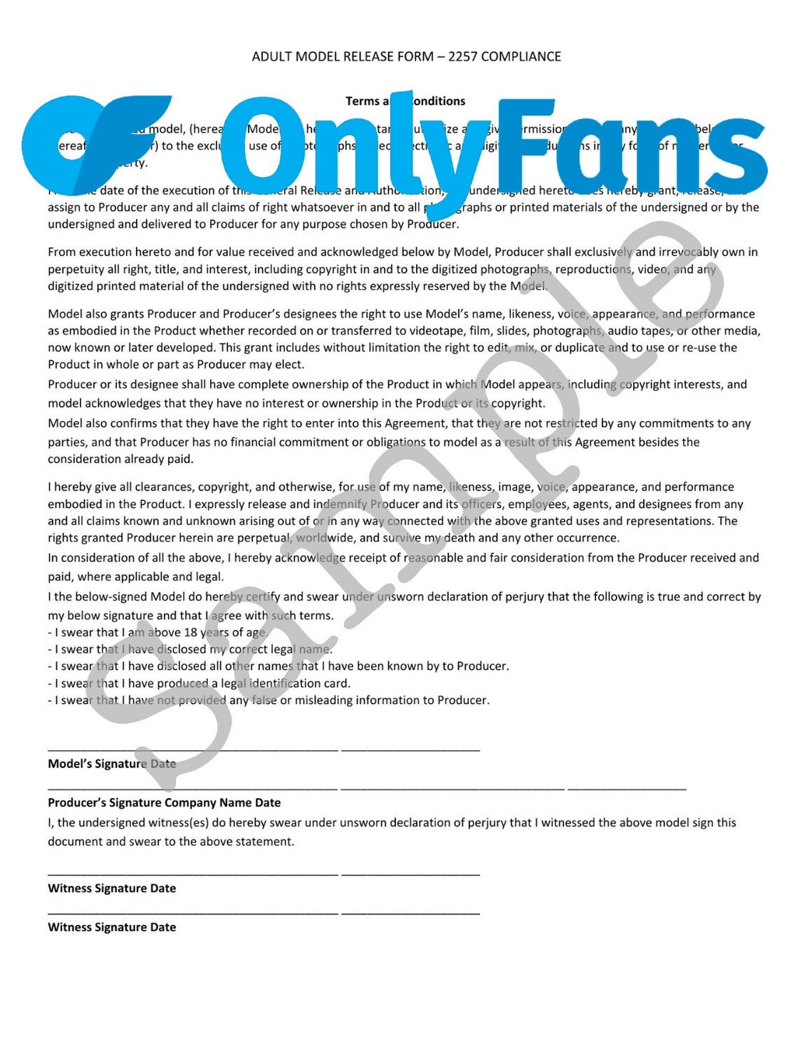 Onlyfans Release Forms Pdf