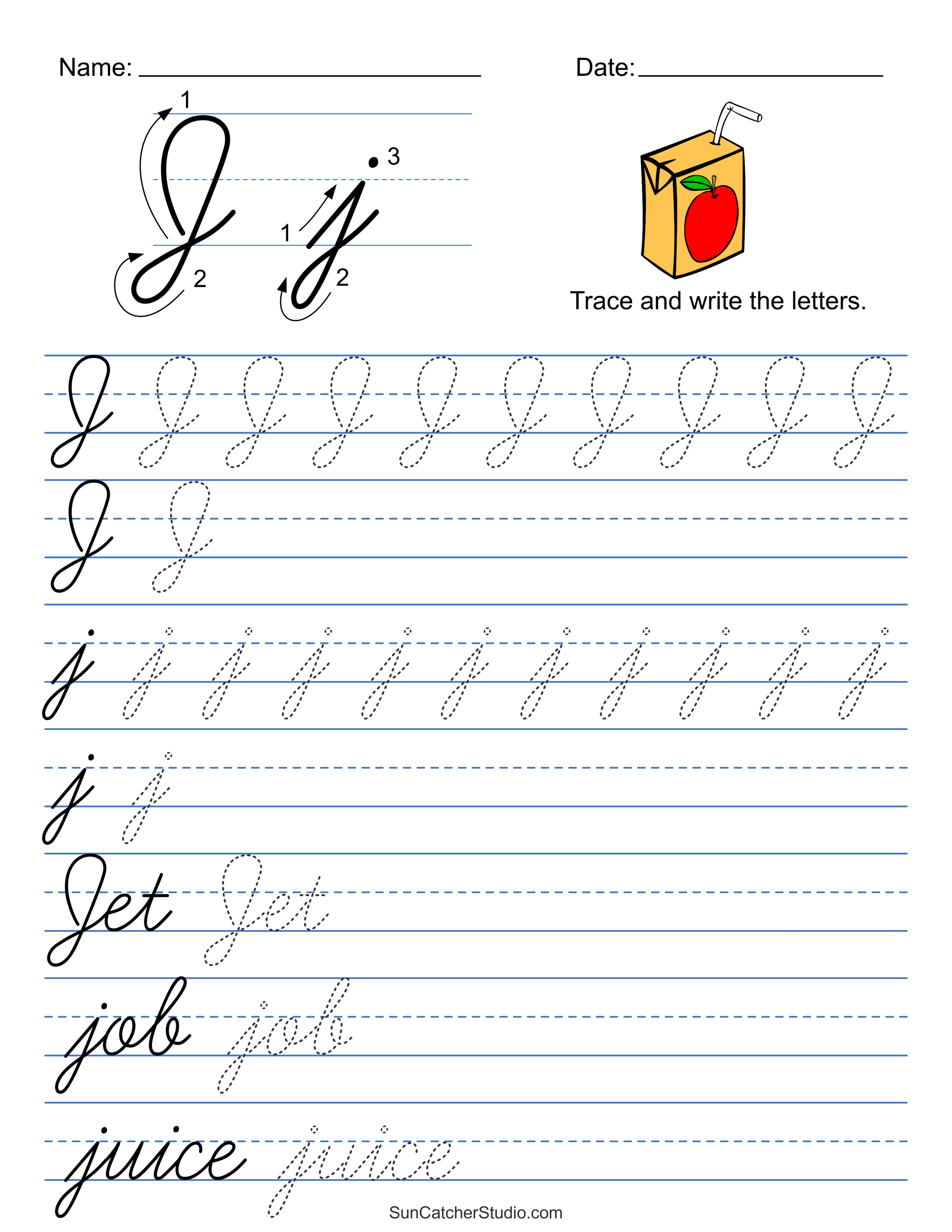 How To Write The Letter J In Cursive For Beginners