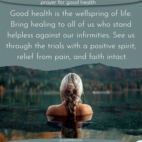 Prayer For Good Health