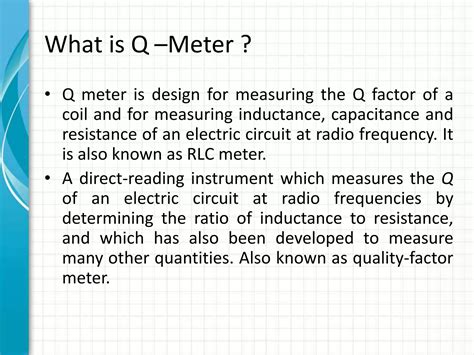 Q Meter Measurement Source Error