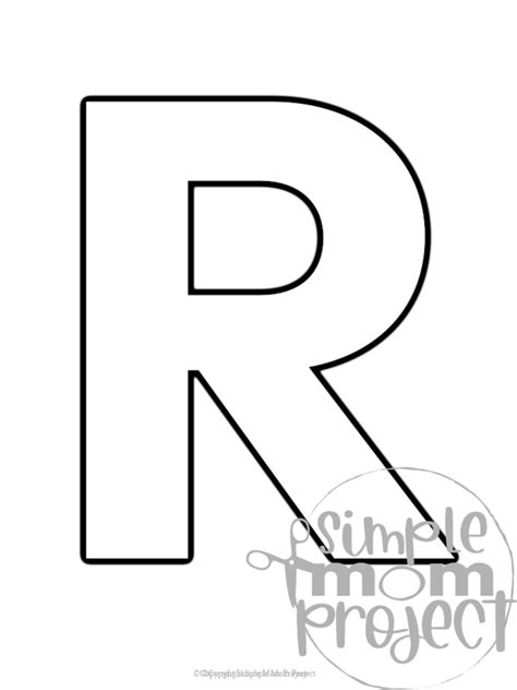 R Alphabet Outline