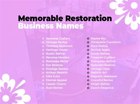 Top Restoration Business Name Ideas to Spark Your Next Project