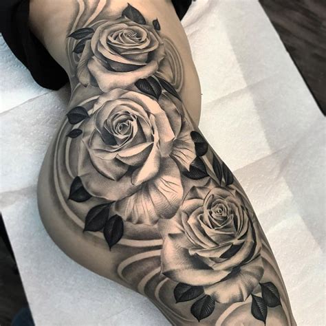 Rose Side Thigh Tattoos Rose Side Thigh Tattoos