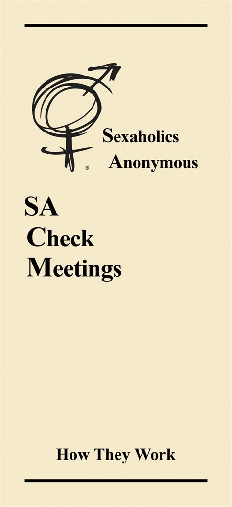 Sex Anonymous Meetings