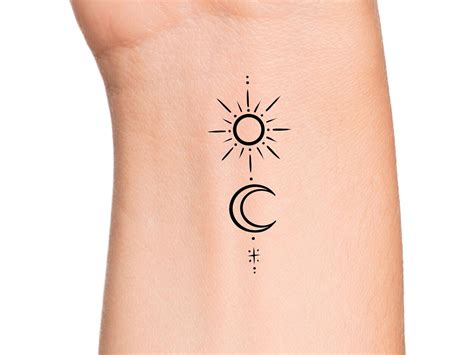 Simple Sun And Moon Tattoos