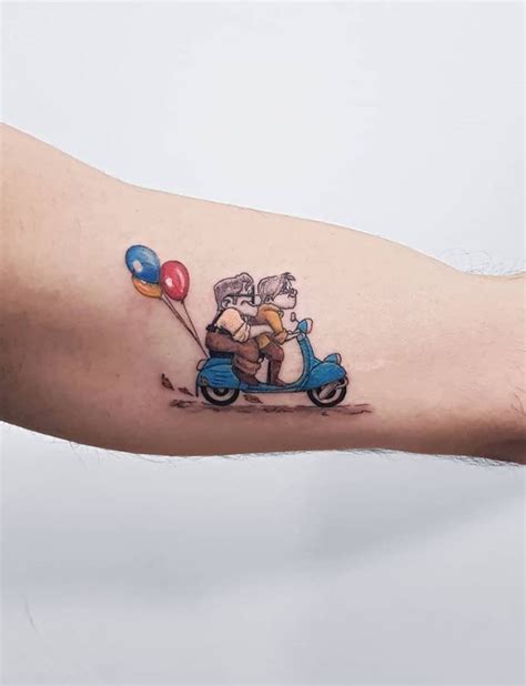 Simple Up Movie Tattoo Stencils