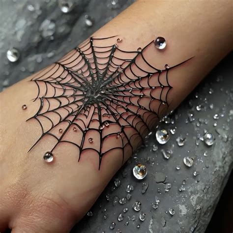 Spider Web Hand Tattoo