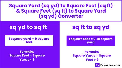 Square Yard to Square Foot Conversion Guide