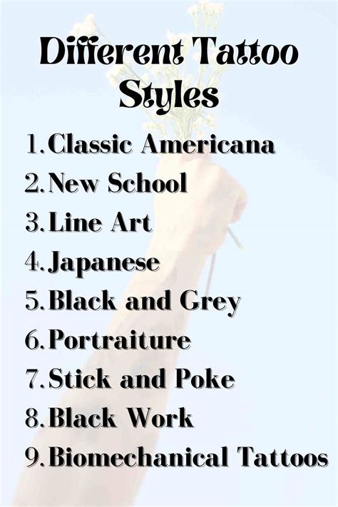 Styles Of Tattoo