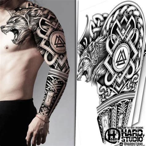 Traditional Viking Tattoo Sleeve