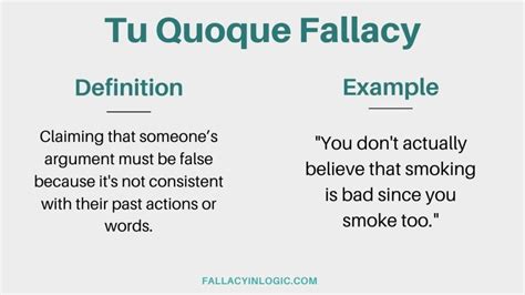 Mastering Tu Quoque Fallacy Detection