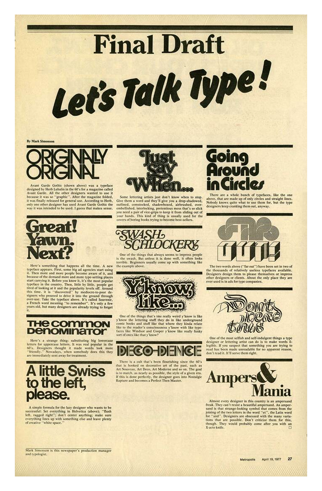 Typography. G Anatomy