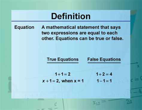 What Does Equation Mean