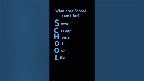 What Does School Stand For