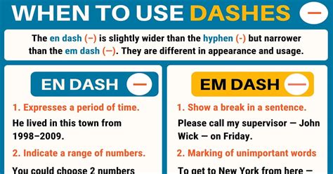 When To Use En Dash